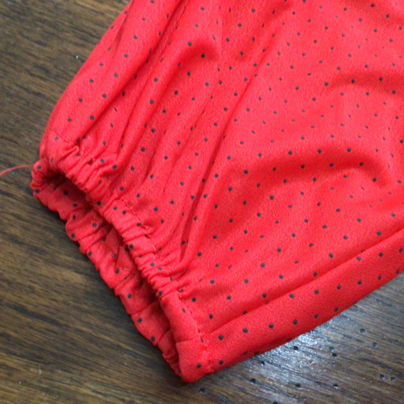 Vintage Strait lane dress. Red with navy polka dots. Size 8 - Picture 9 of 9